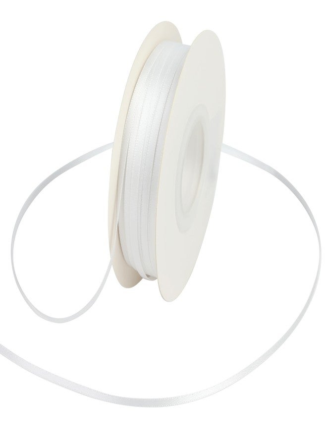 DINDOSAL Thin White Ribbon 1/8 Inch Double Face Satin Ribbon for Crafts, Hanging Tags, Christmas Tree Ornaments - 100 Yards - Image 1